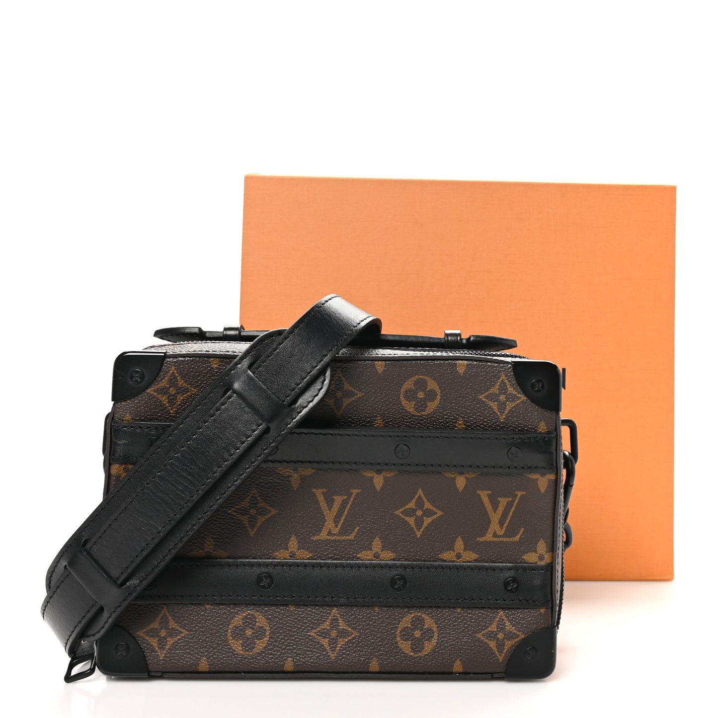 Monogram Macassar Handle Soft Trunk Black