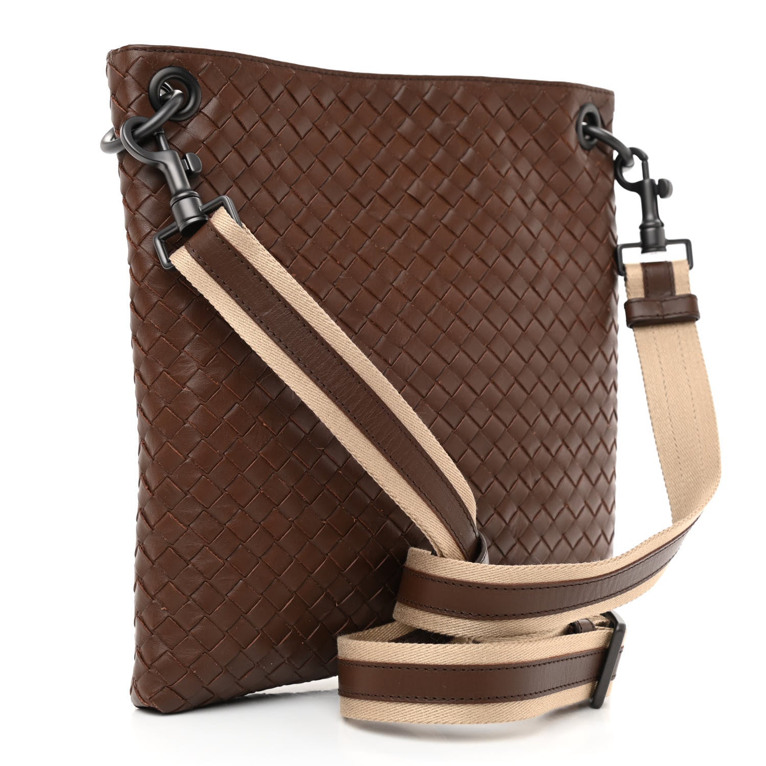 Bottega Veneta Nappa Intrecciato VN Crossbody Messenger Bag Brown 3 of 8