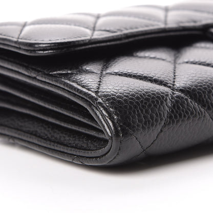 Chanel Caviar Quilted Large Gusset Flap Wallet Black 9 of 11