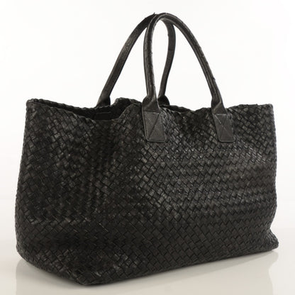 Bottega Veneta Ostrich Intrecciato Large Cabat Black 3 of 7