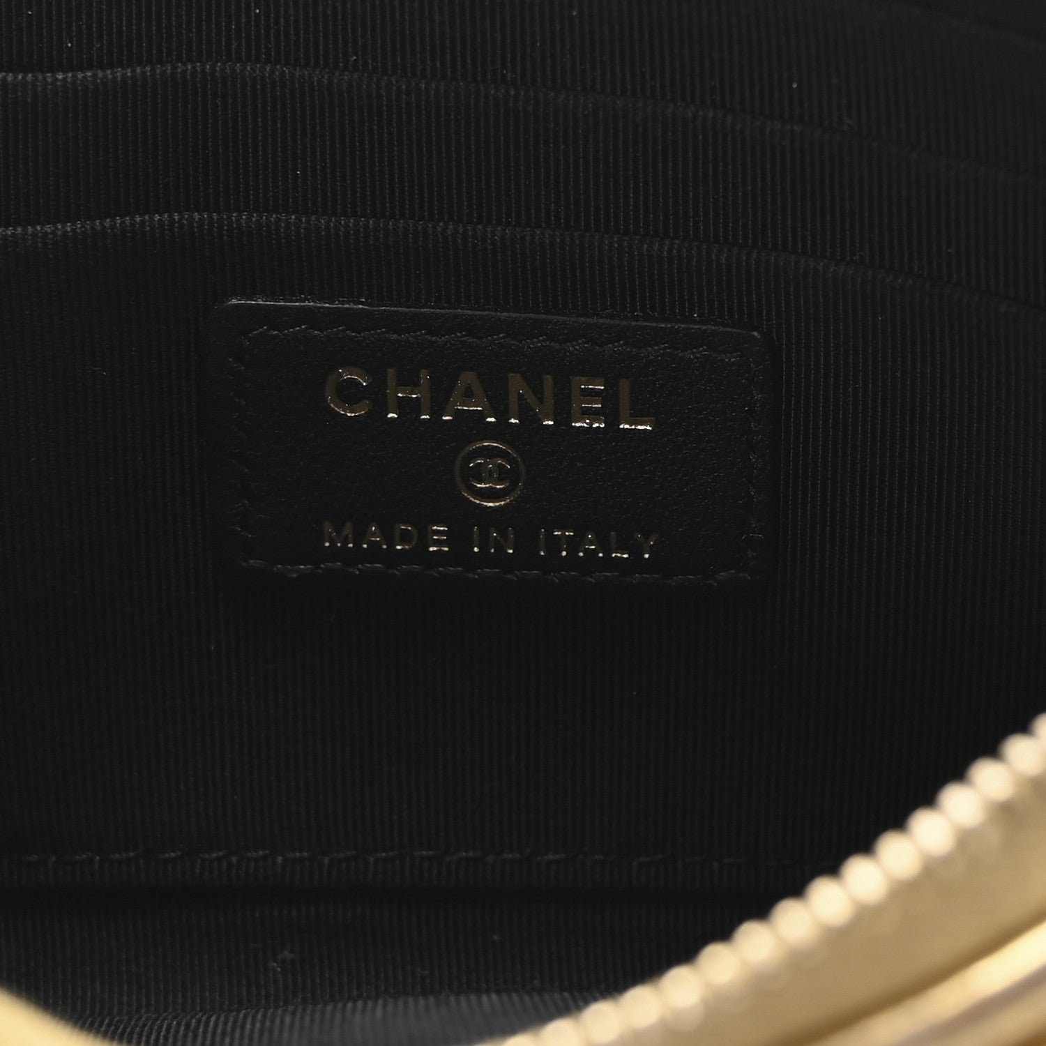 Chanel Metallic Calfskin Crocodile Embossed Cocodile Zip Pouch Gold 6 of 8