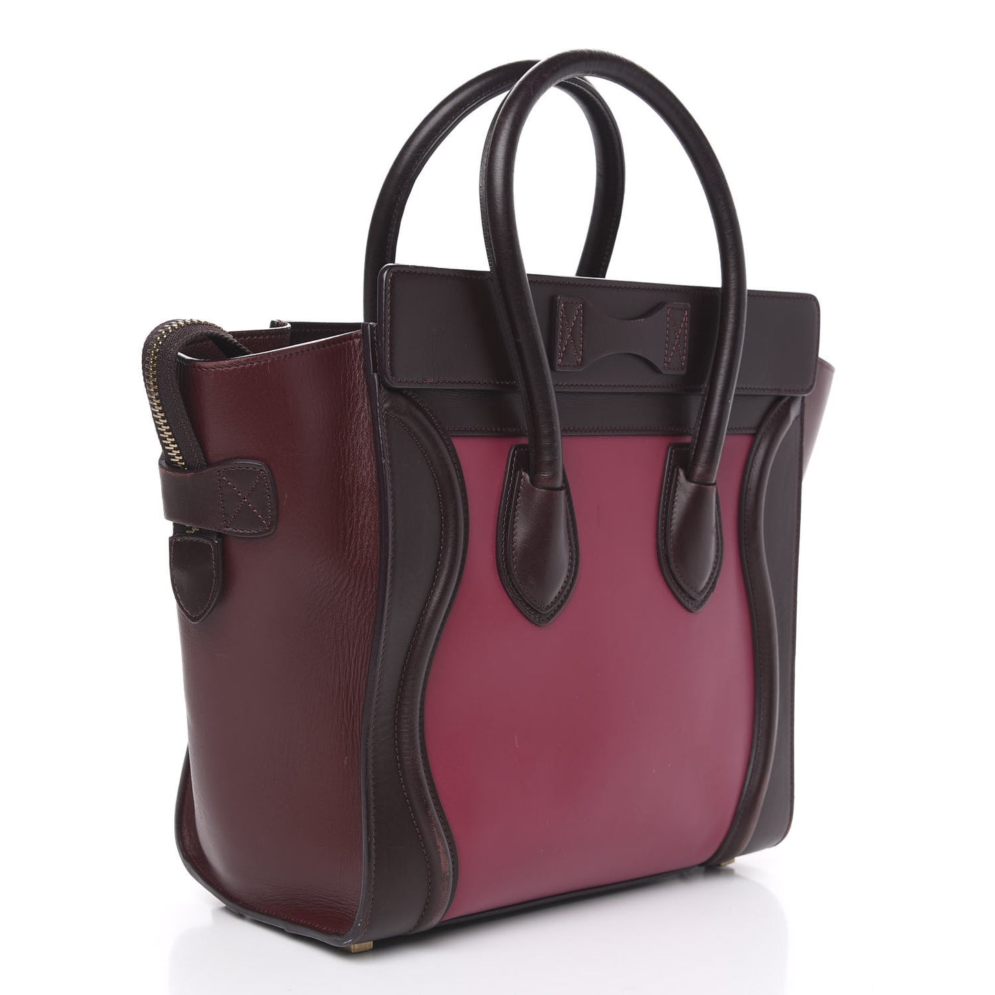 Satin Calfskin Mini Tri-Color Luggage Purple Orchid