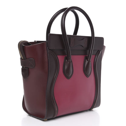 Celine Satin Calfskin Mini Tri-Color Luggage Purple Orchid 2 of 14