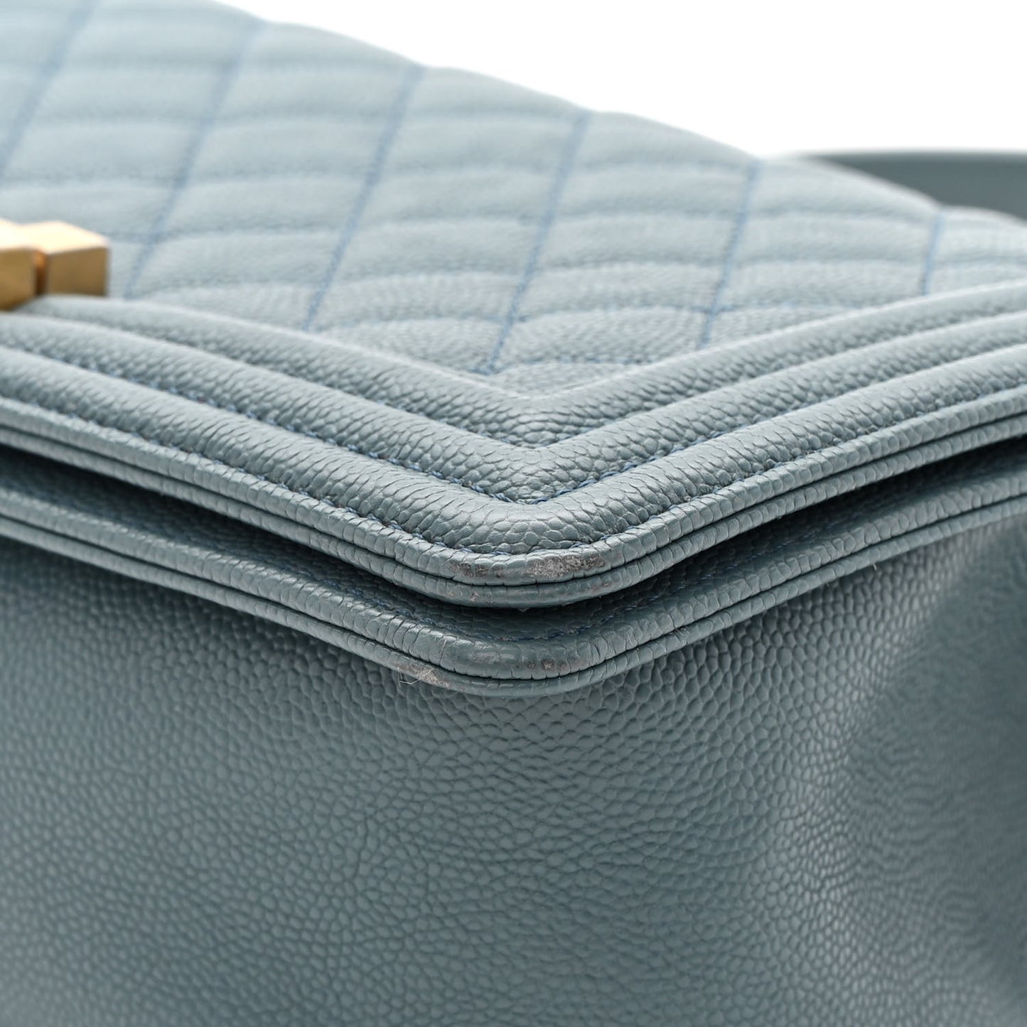 Caviar Quilted Medium Boy Flap Blue