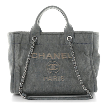 Chanel Denim Small Deauville Tote Light Blue 1 of 10