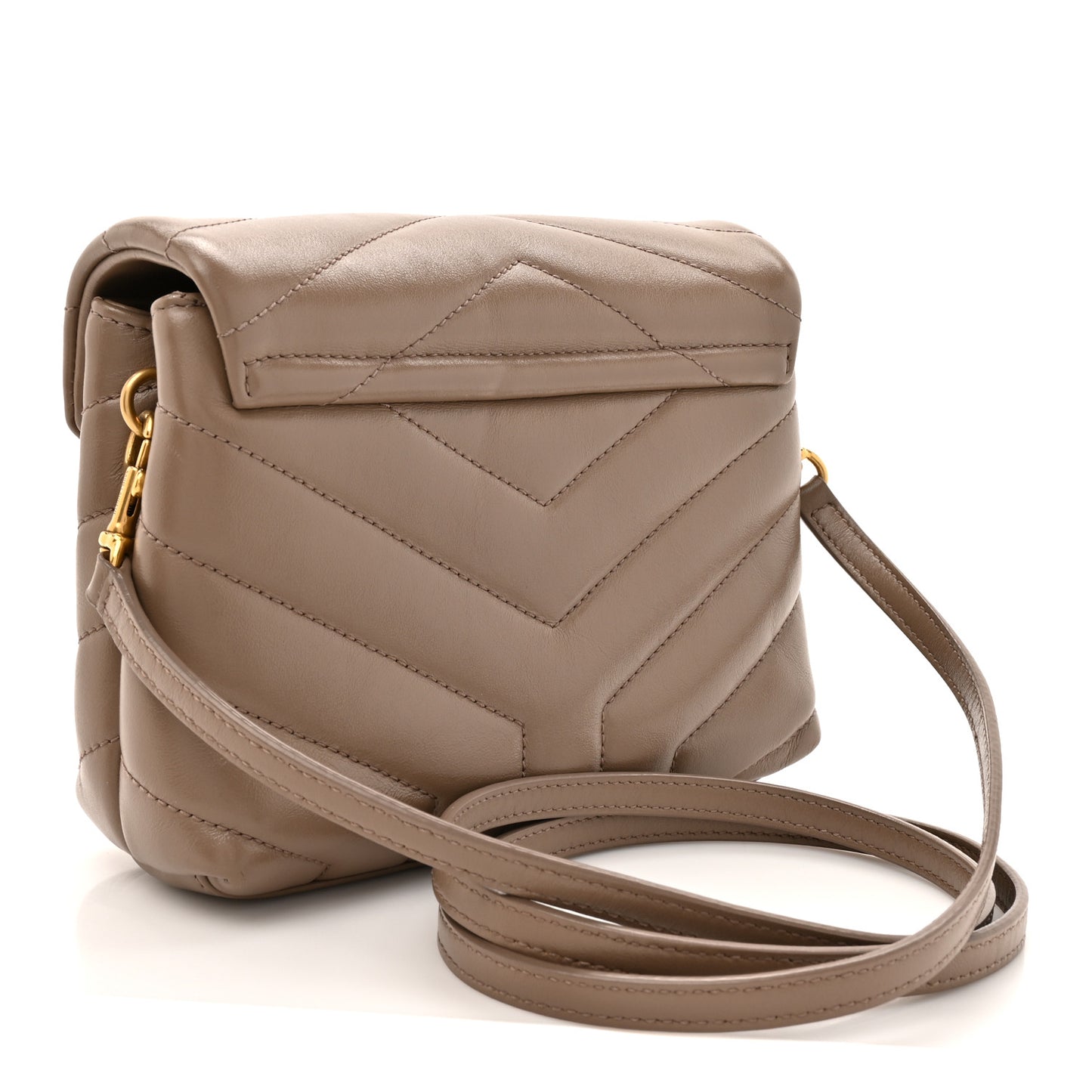 Calfskin Y Quilted Monogram Toy Loulou Crossbody Bag Taupe