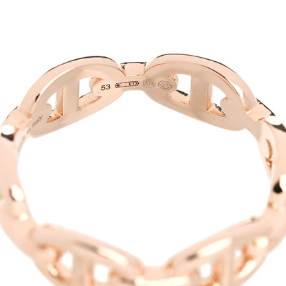Hermes 18K Rose Gold PM Chaine d'Ancre Enchainee Ring 53 6.5 5 of 7