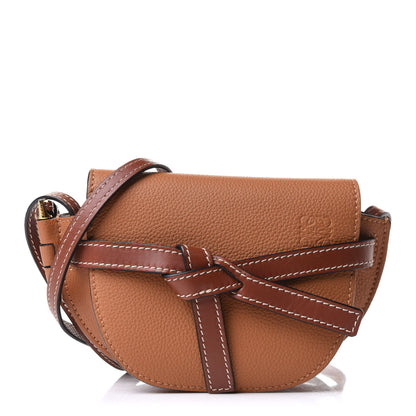 Loewe Grained Calfskin Mini Gate Crossbody Bag Caramel Pecan 1 of 9