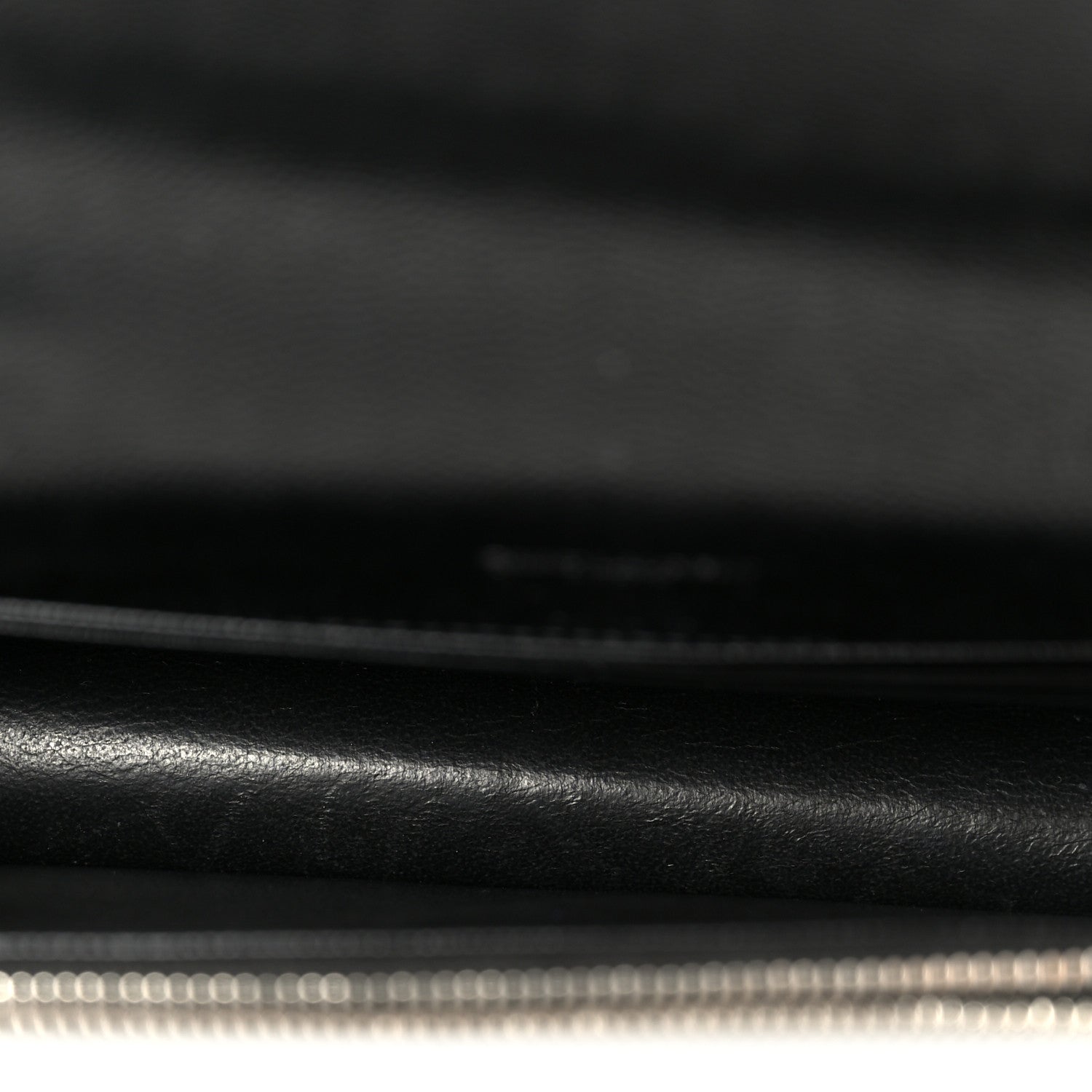 Saint Laurent Grain De Poudre Matelasse Chevron Monogram Envelope Chain Wallet Black 5 of 10
