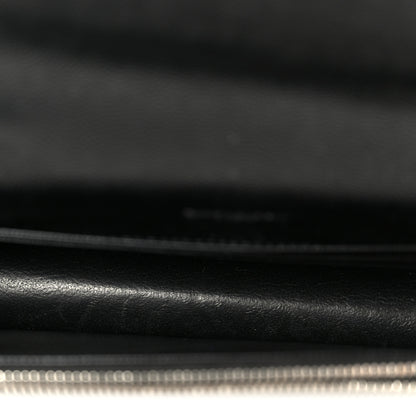 Saint Laurent Grain De Poudre Matelasse Chevron Monogram Envelope Chain Wallet Black 5 of 10