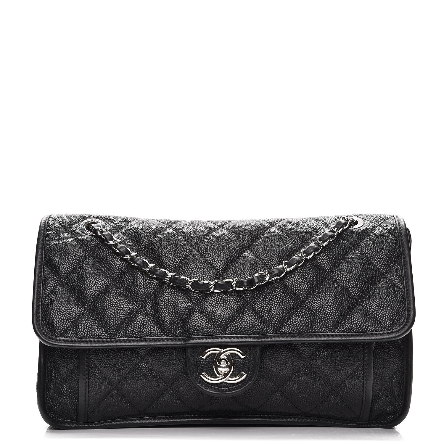 Chanel Caviar Quilted Large French Riviera Flap Black 1 of 9