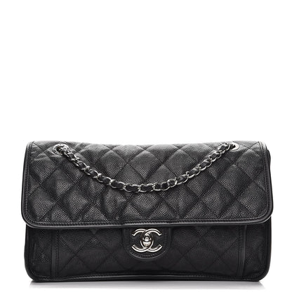 Chanel Caviar Quilted Large French Riviera Flap Black 1 of 9