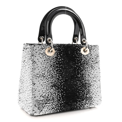 Christian Dior Patent Sequin Medium Lady Dior Black Multicolor 3 of 9
