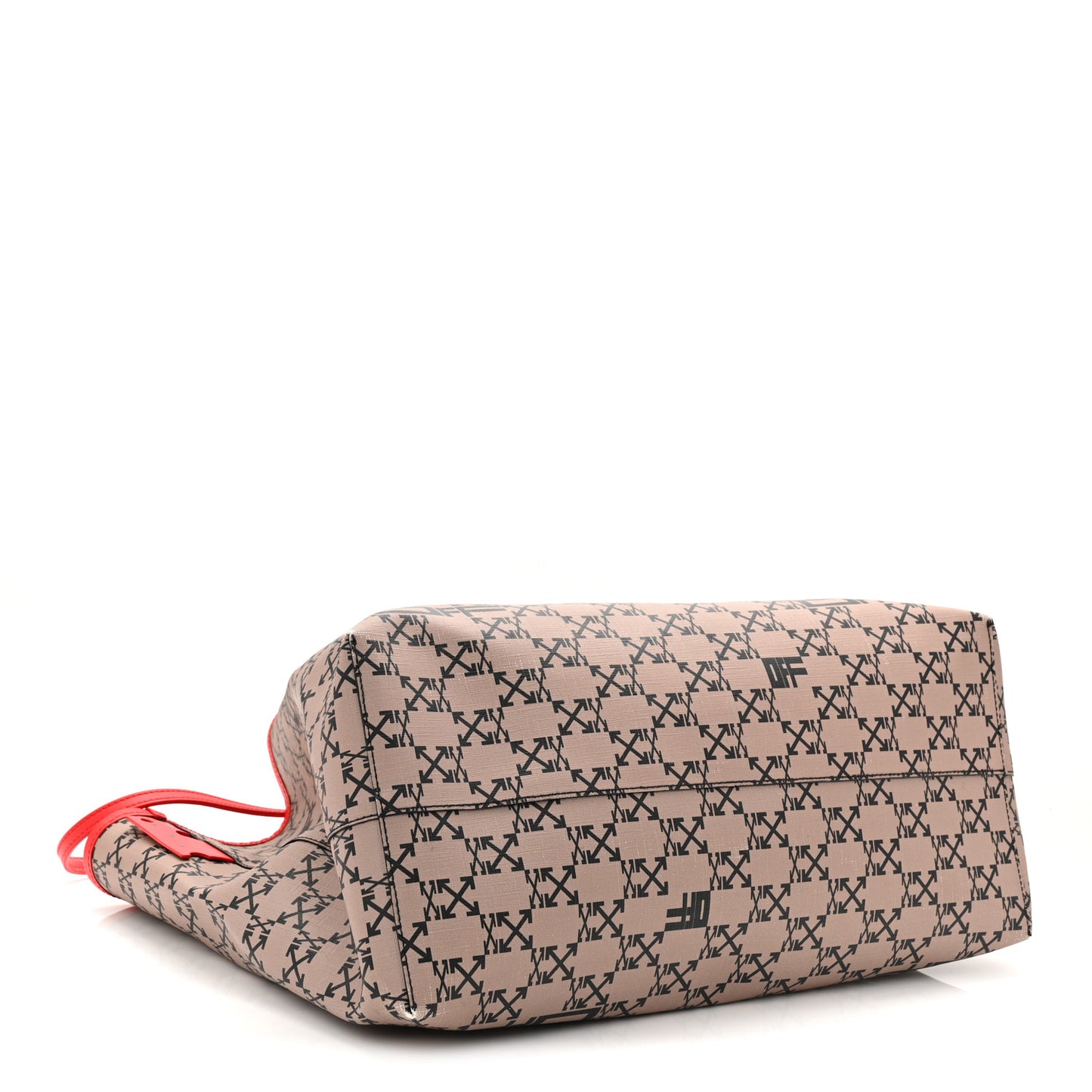 Coated Canvas Arrow Print Day Off Tote Bag Beige