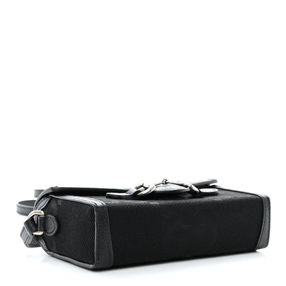 Gucci Monogram Jumbo GG Textured Dollar Calfskin Mini Horsebit 1955 Shoulder Bag Black 4 of 10