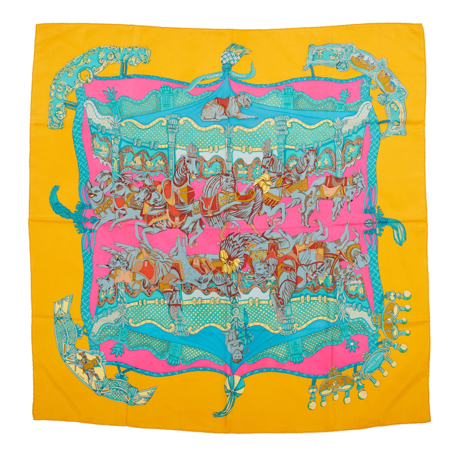 Silk Tournez Manege Scarf 90