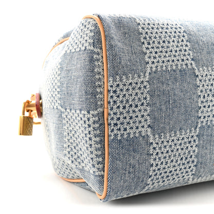 Louis Vuitton Damier Denim 3D Speedy Bandouliere 25 Bleu 8 of 9