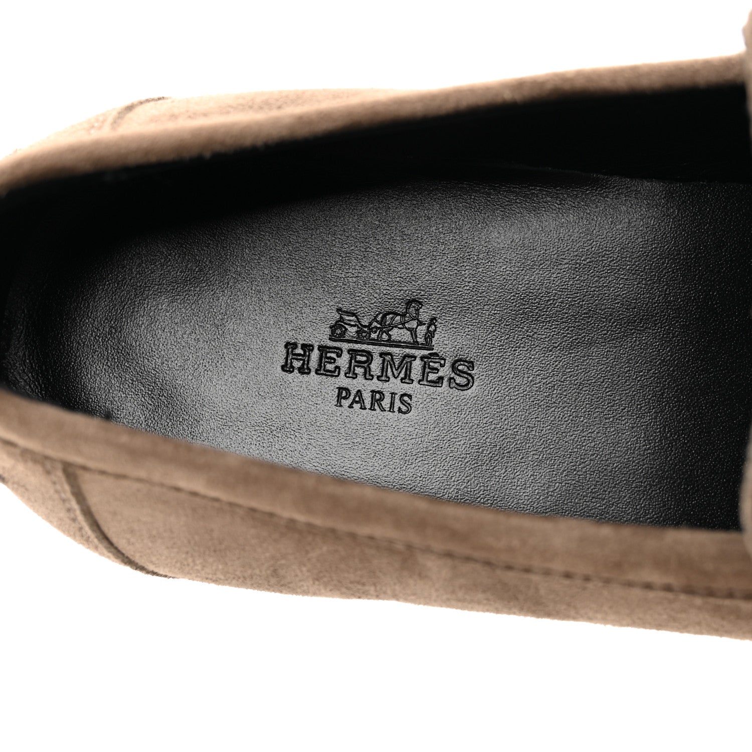Hermes Suede Goatskin Womens Destin Loafers 39 Etoupe 6 of 10