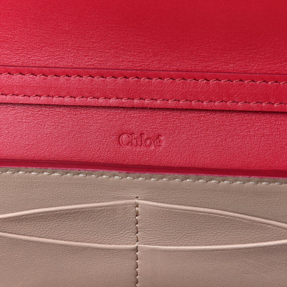Chloe Shiny Grained Calfskin Aby Wallet on Chain Crimson Pink 7 of 12