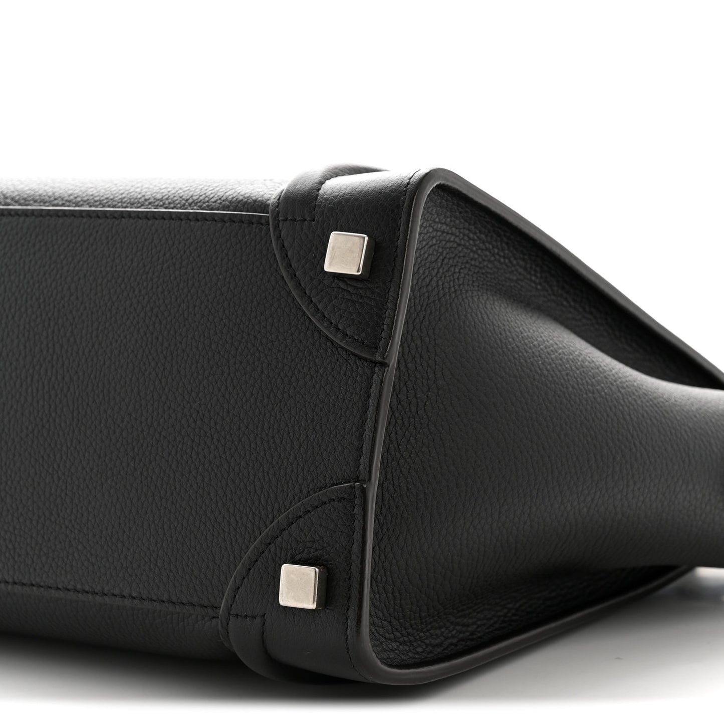 Drummed Calfskin Micro Luggage Black