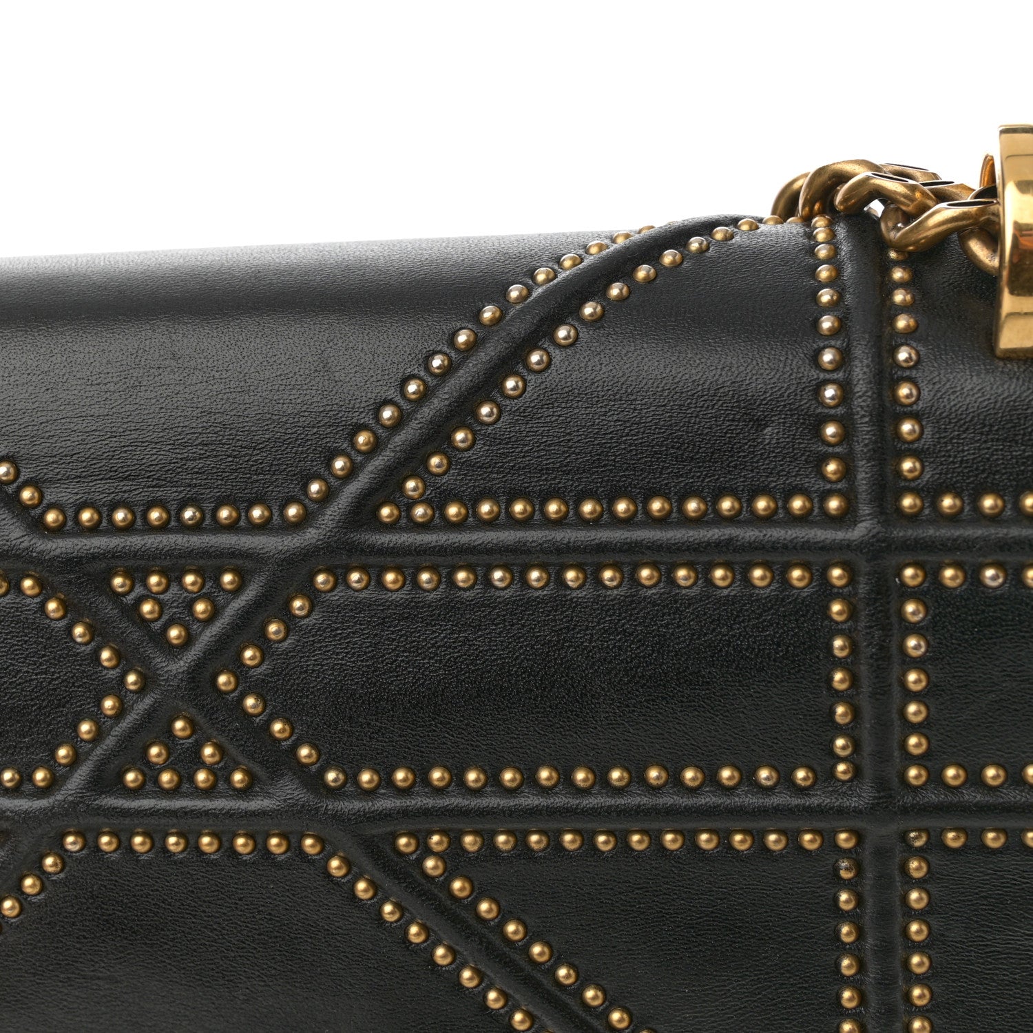 Christian Dior Lambskin Studded Medium Diorama Flap Bag Black 15 of 18