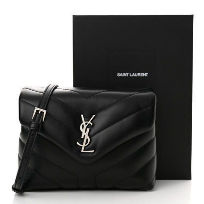 Saint Laurent Calfskin Y Quilted Monogram Toy Loulou Crossbody Bag Black 13 of 13