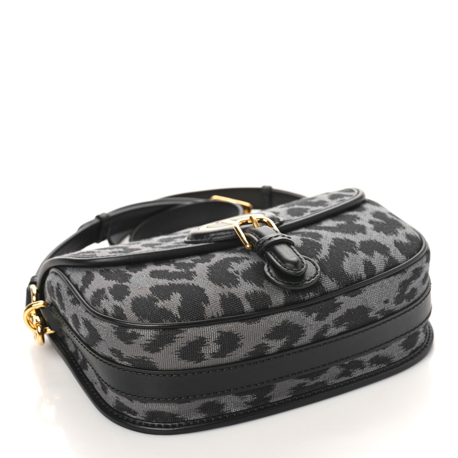 Christian Dior Canvas Mizza Embroidered Medium Bobby Flap Grey Black 4 of 8