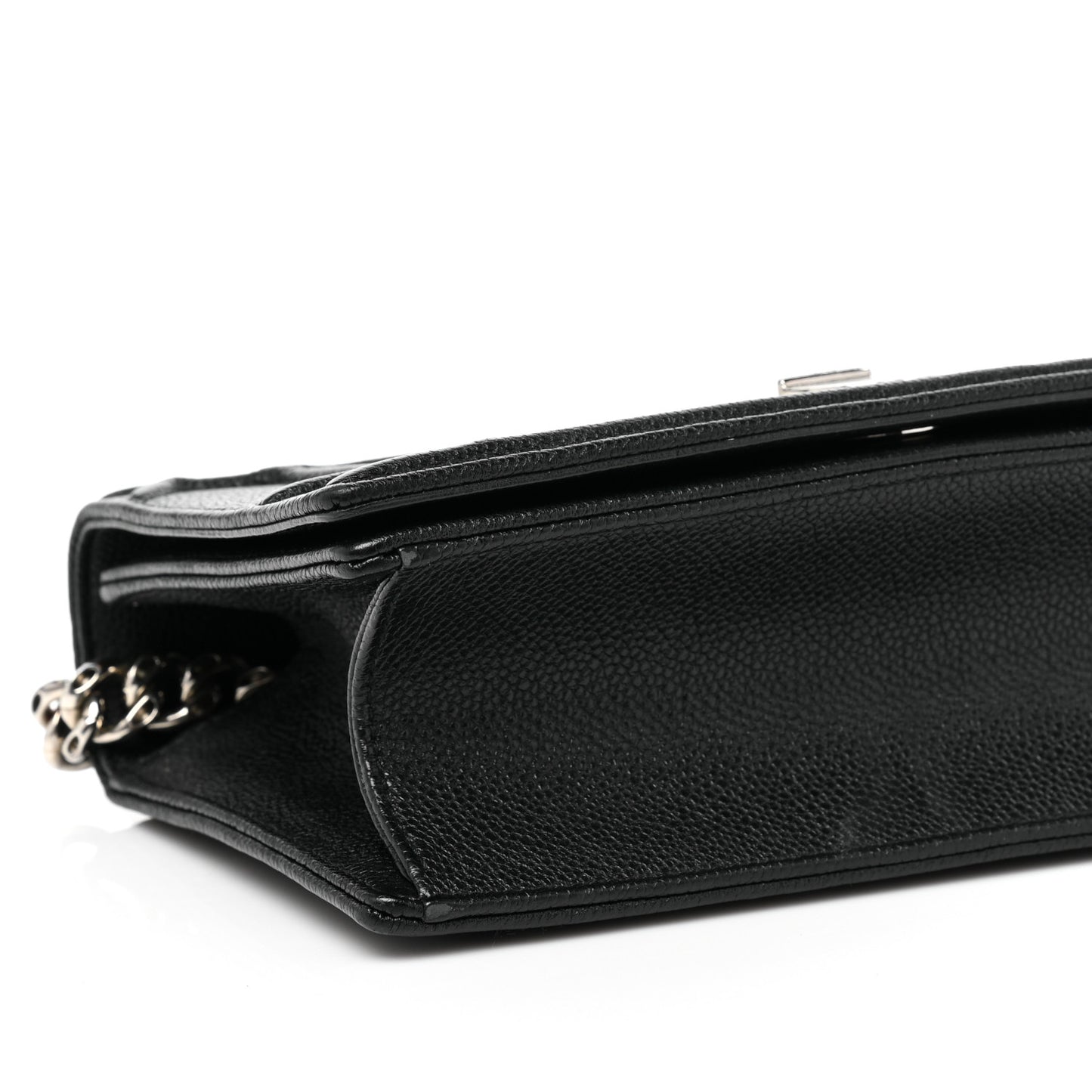 Grained Calfskin Small Diorama Flap Bag Black