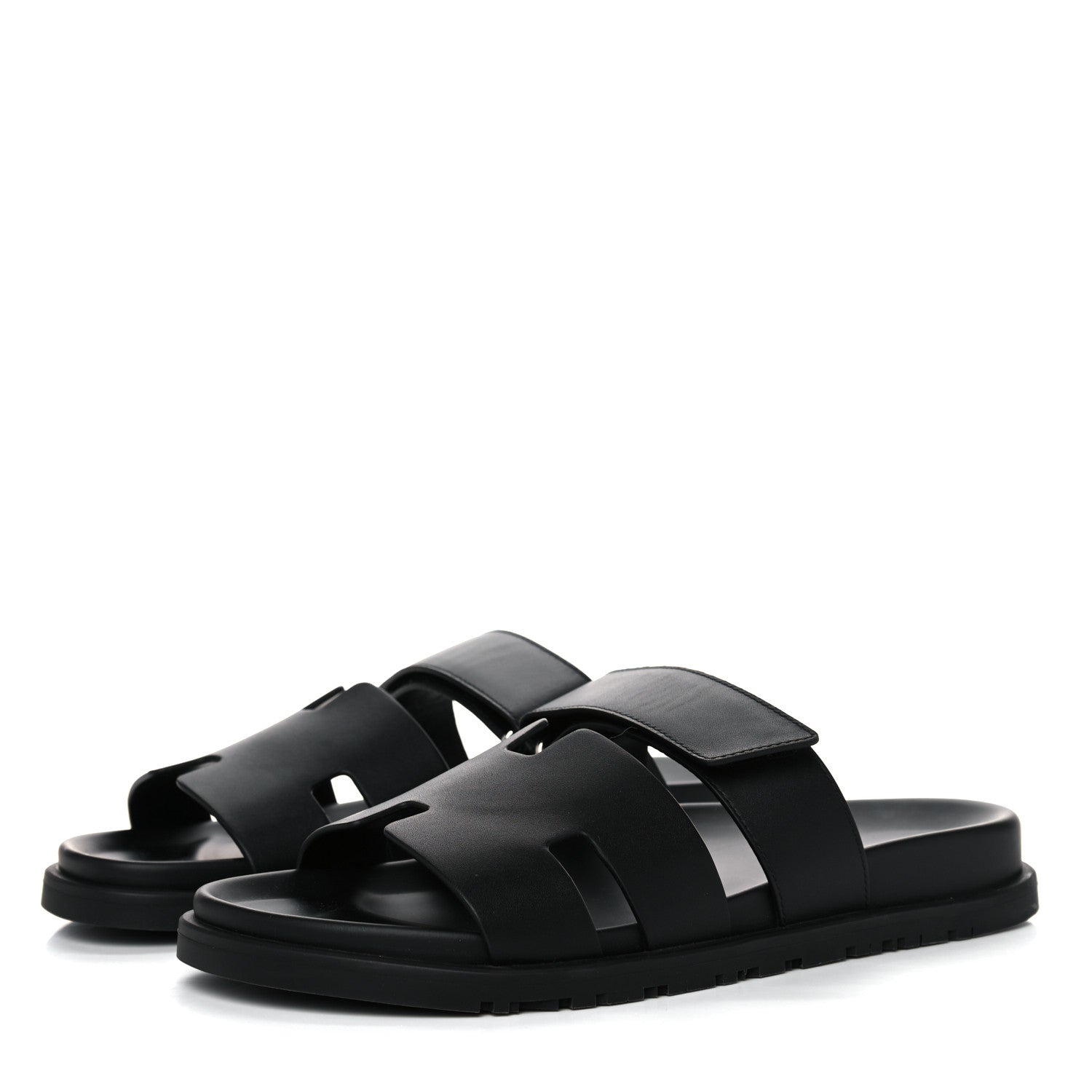 Hermes Calfskin Mens Chypre Sandals 41 Black 3 of 12