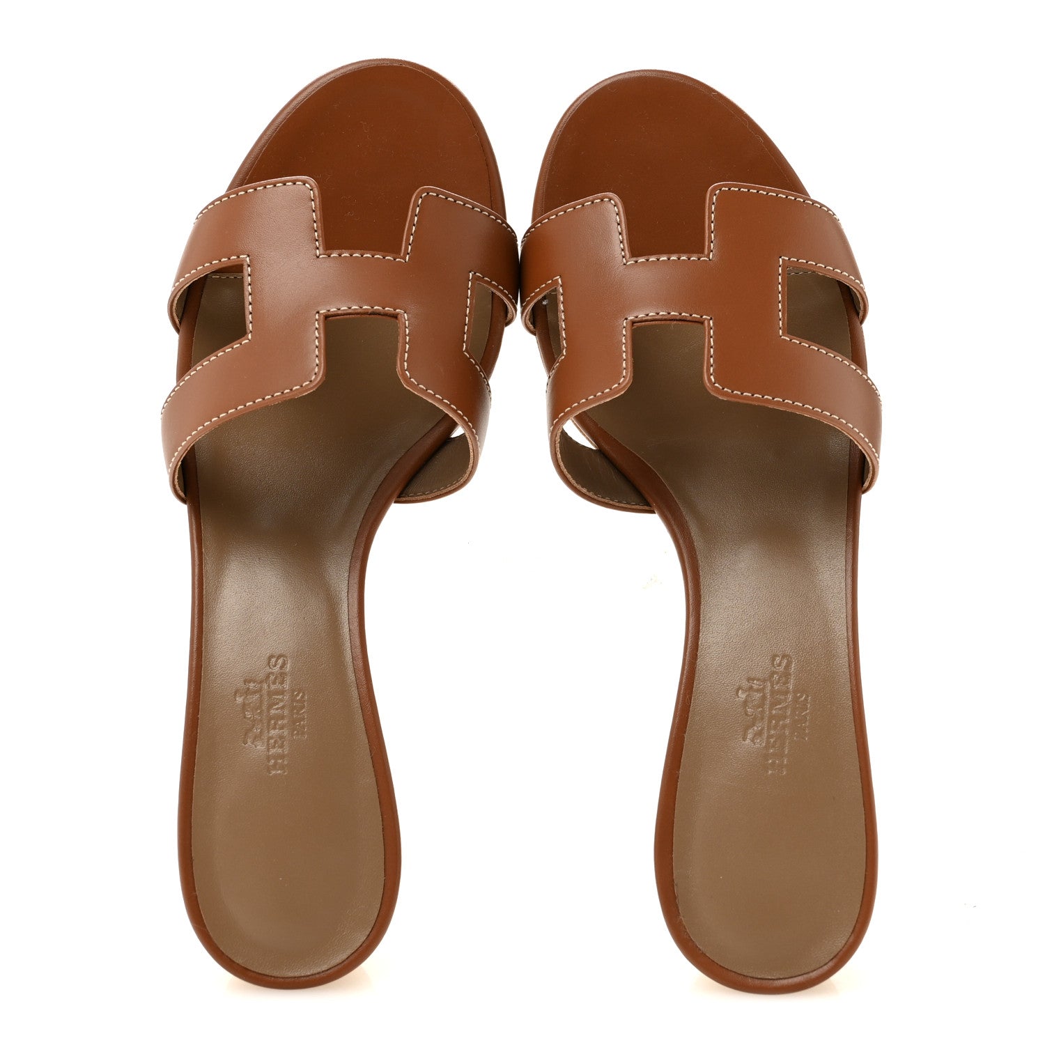 Hermes Calfskin Oasis Sandals 36 Gold 2 of 10