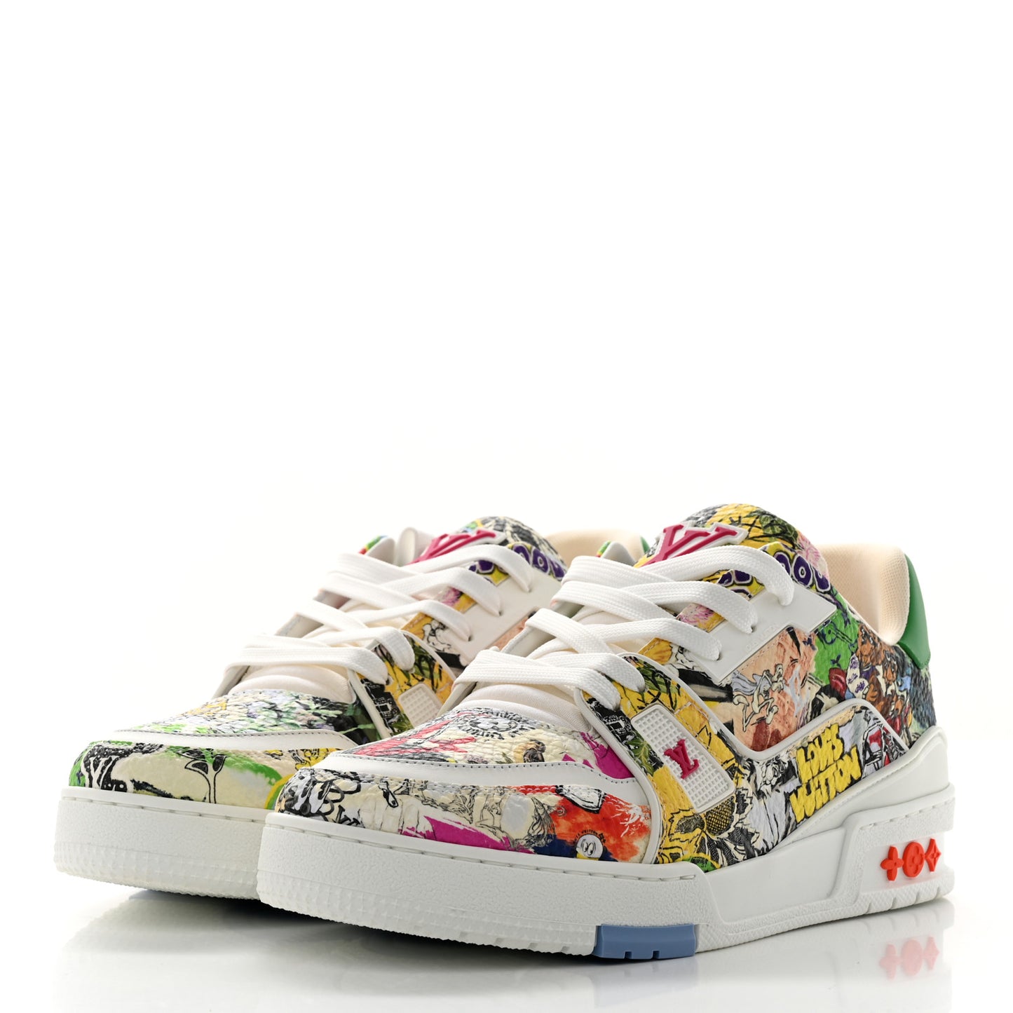Calfskin Monogram #54 Comic Mens Sneakers 5.5 White Green