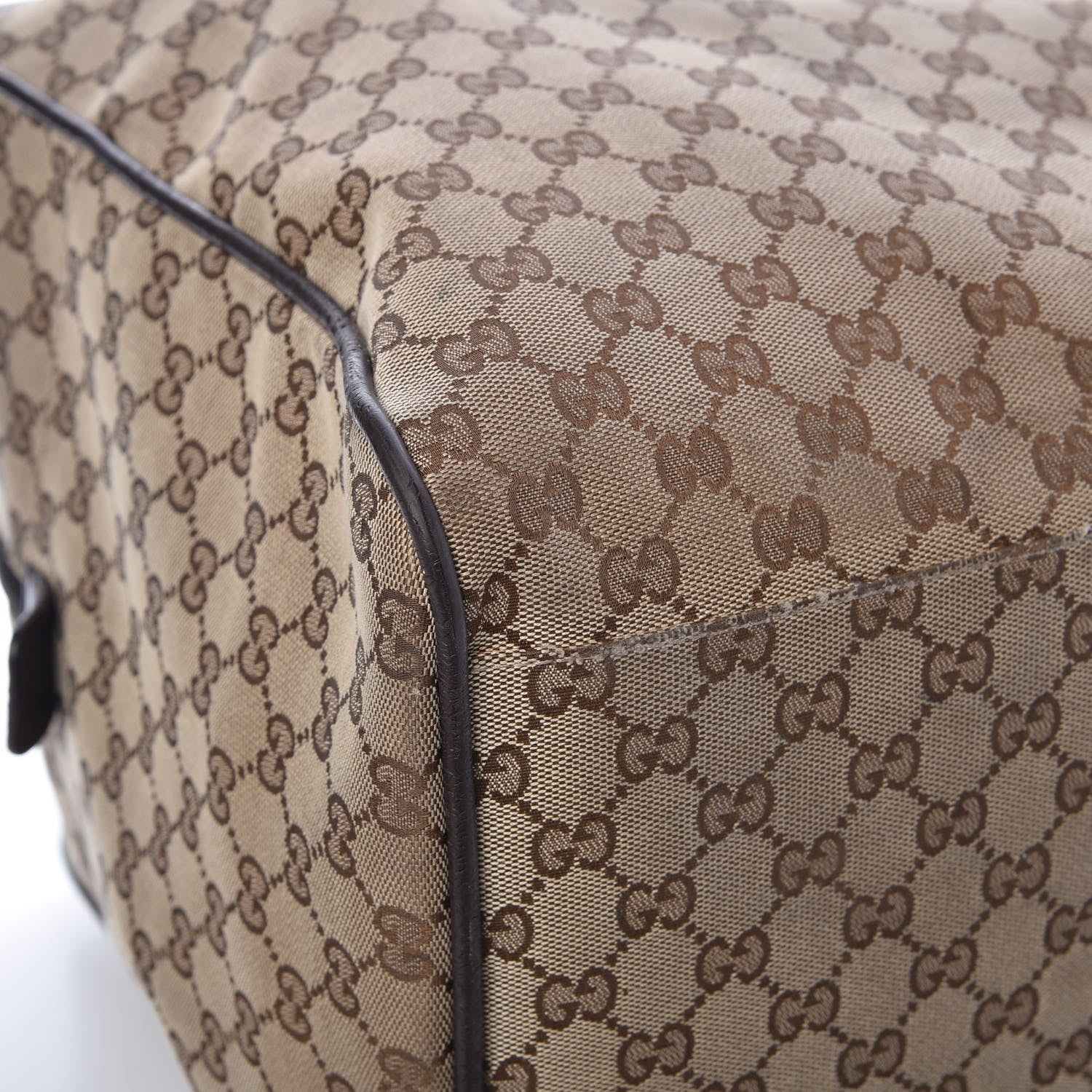 Gucci GG Monogram Web Large Collapsible Carry On Duffle Beige Brown 12 of 17