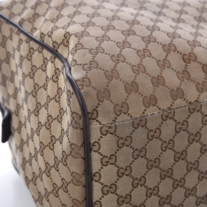 Gucci GG Monogram Web Large Collapsible Carry On Duffle Beige Brown 12 of 17