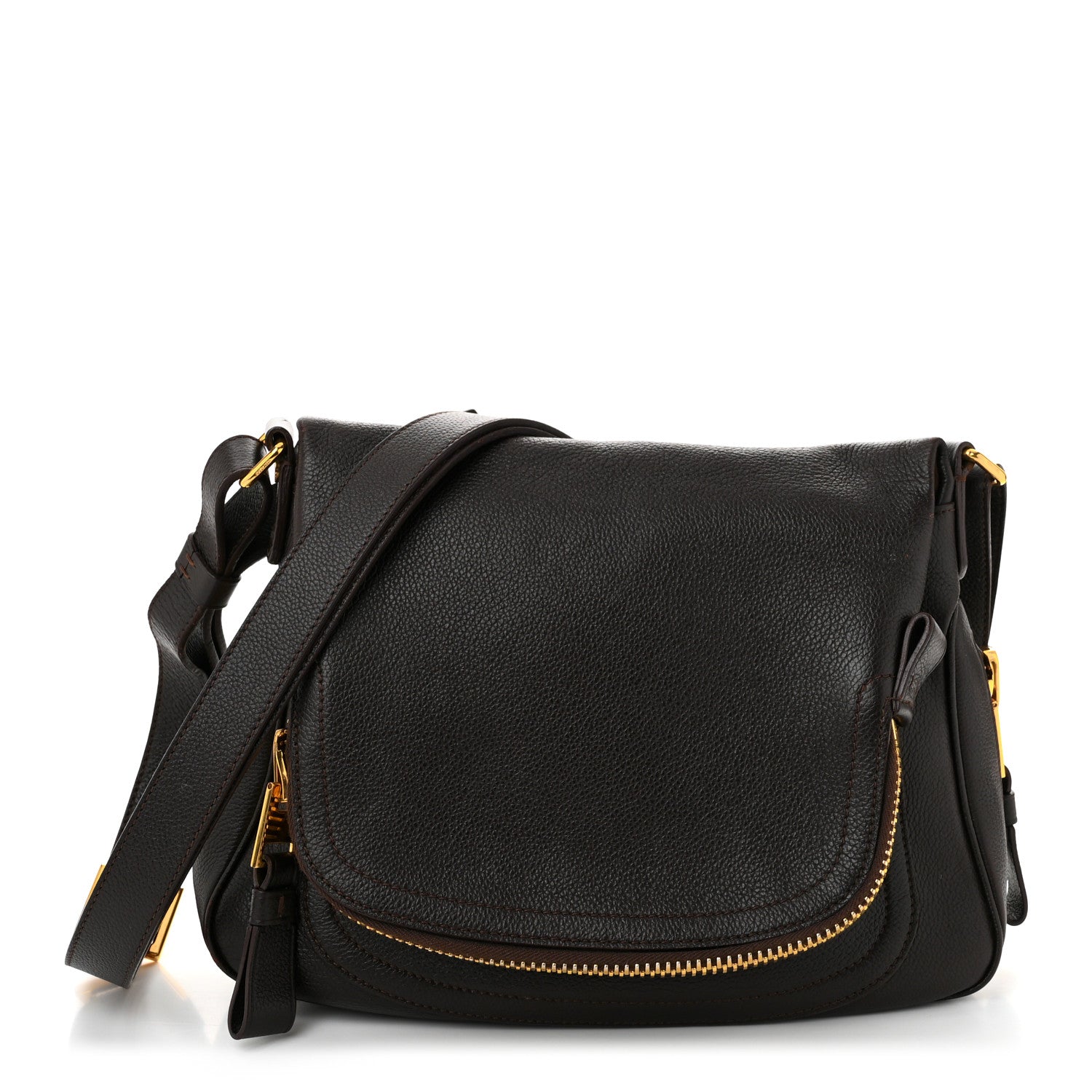 Tom Ford Grained Calfskin Medium Jennifer Crossbody Bag Brown 1 of 11