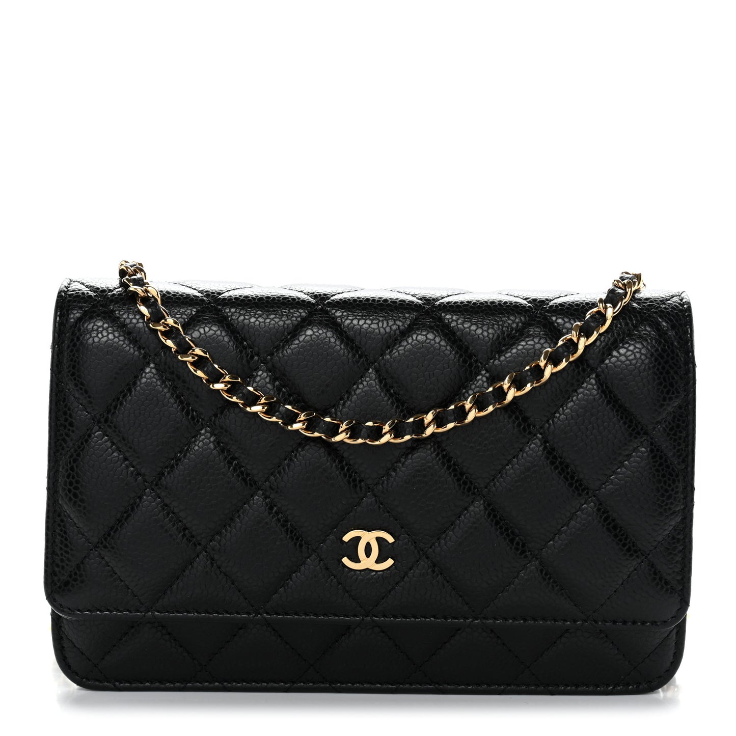 Caviar Quilted Wallet On Chain WOC Black
