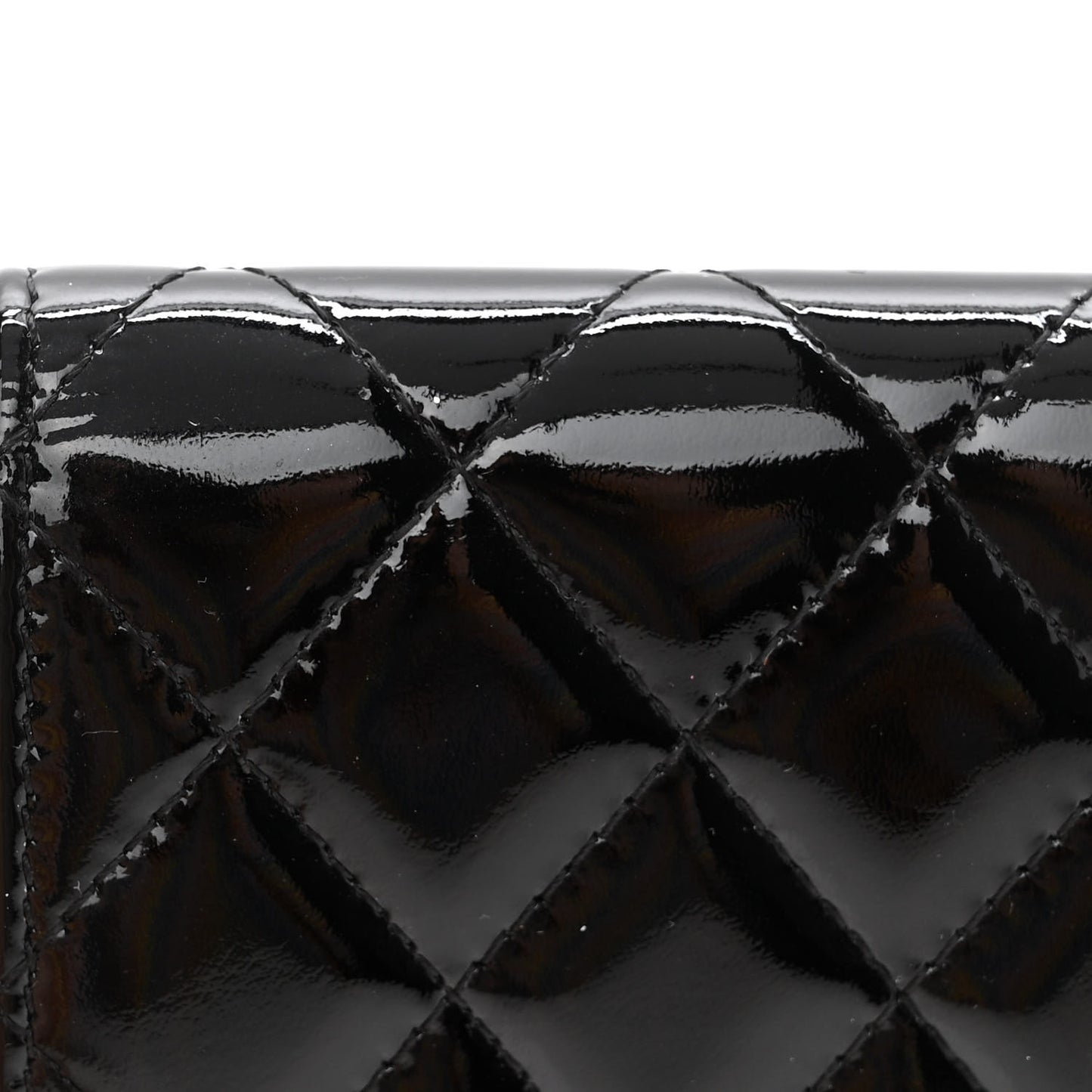 Patent Quilted Flap Card Holder So Black