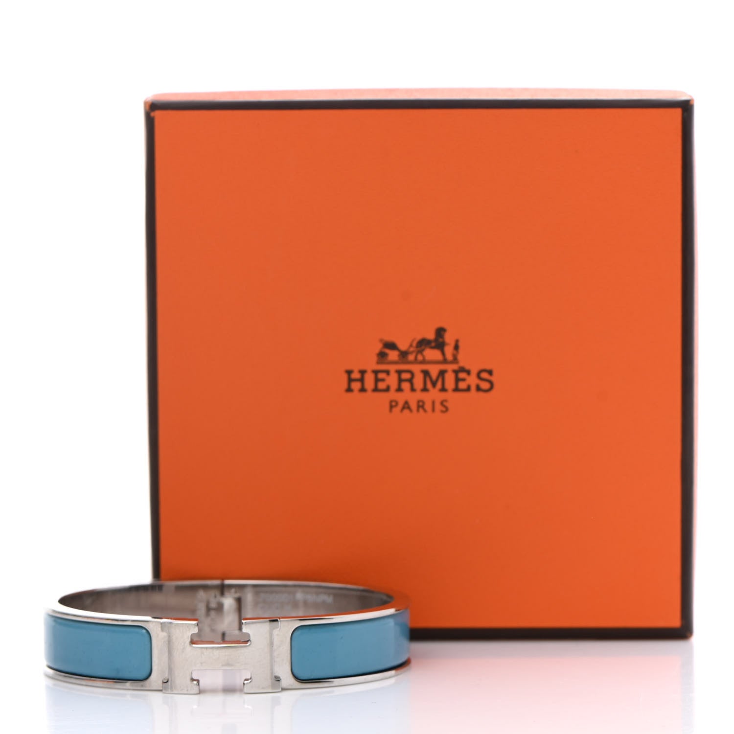 Hermes Enamel Narrow Clic Clac H Bracelet PM Bleu Du Nord 5 of 5
