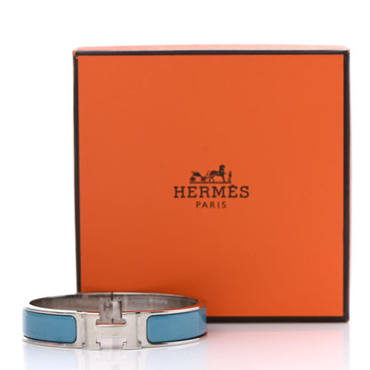 Hermes Enamel Narrow Clic Clac H Bracelet PM Bleu Du Nord 5 of 5