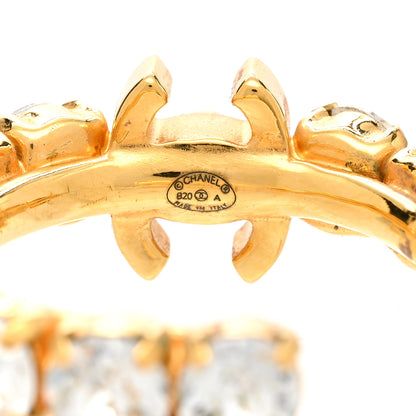 Chanel Crystal CC Turnlock Hoop Earrings Gold 4 of 5
