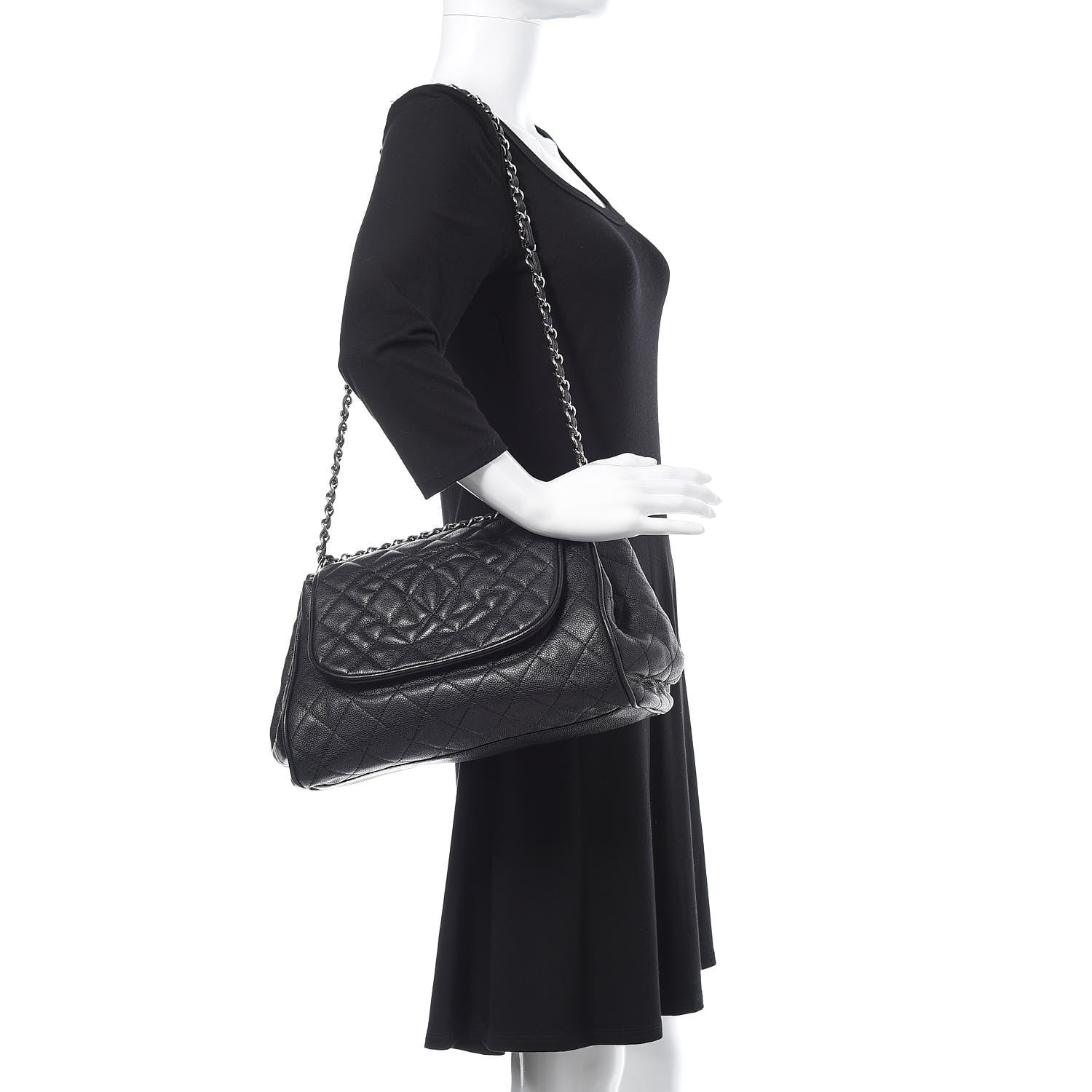 Chanel Caviar Quilted Timeless Accordion Flap Black 2 of 12