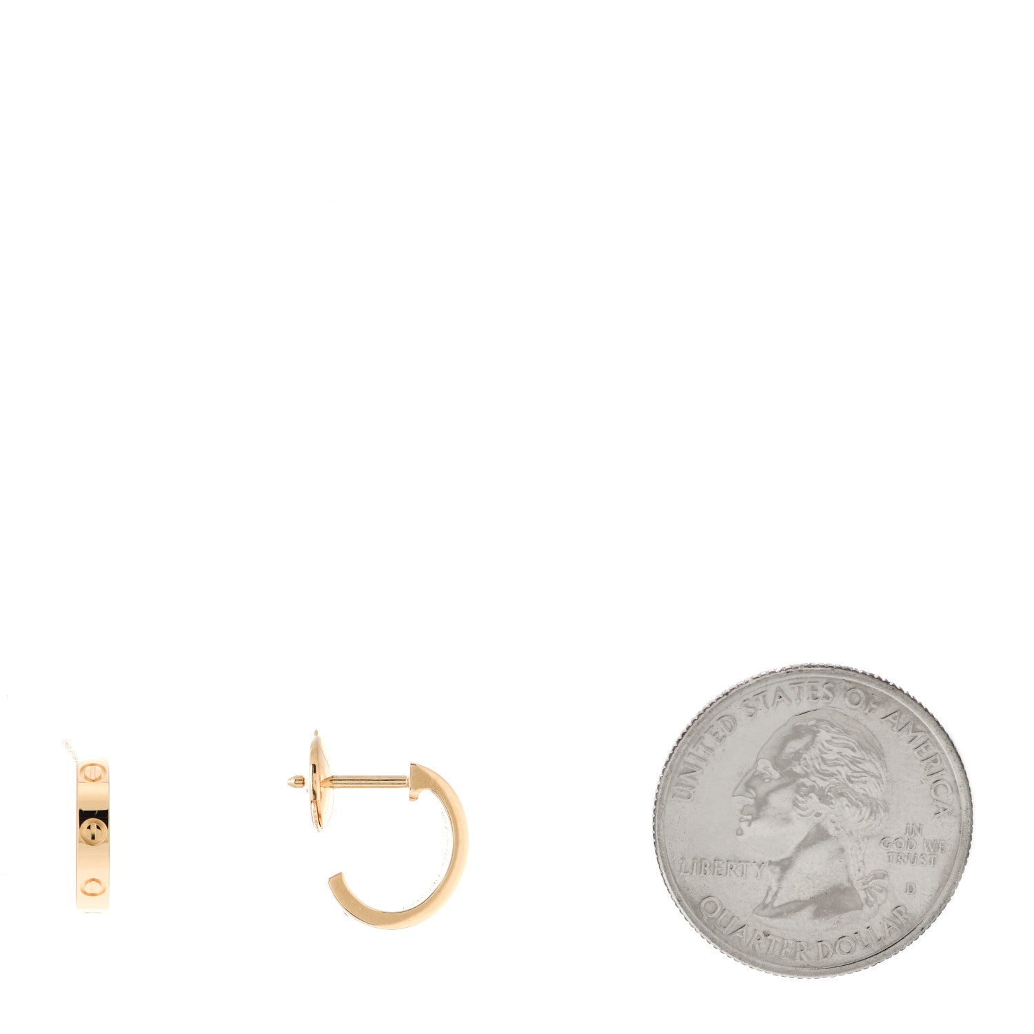 Cartier 18K Yellow Gold Small LOVE Hoop Earrings 2 of 6