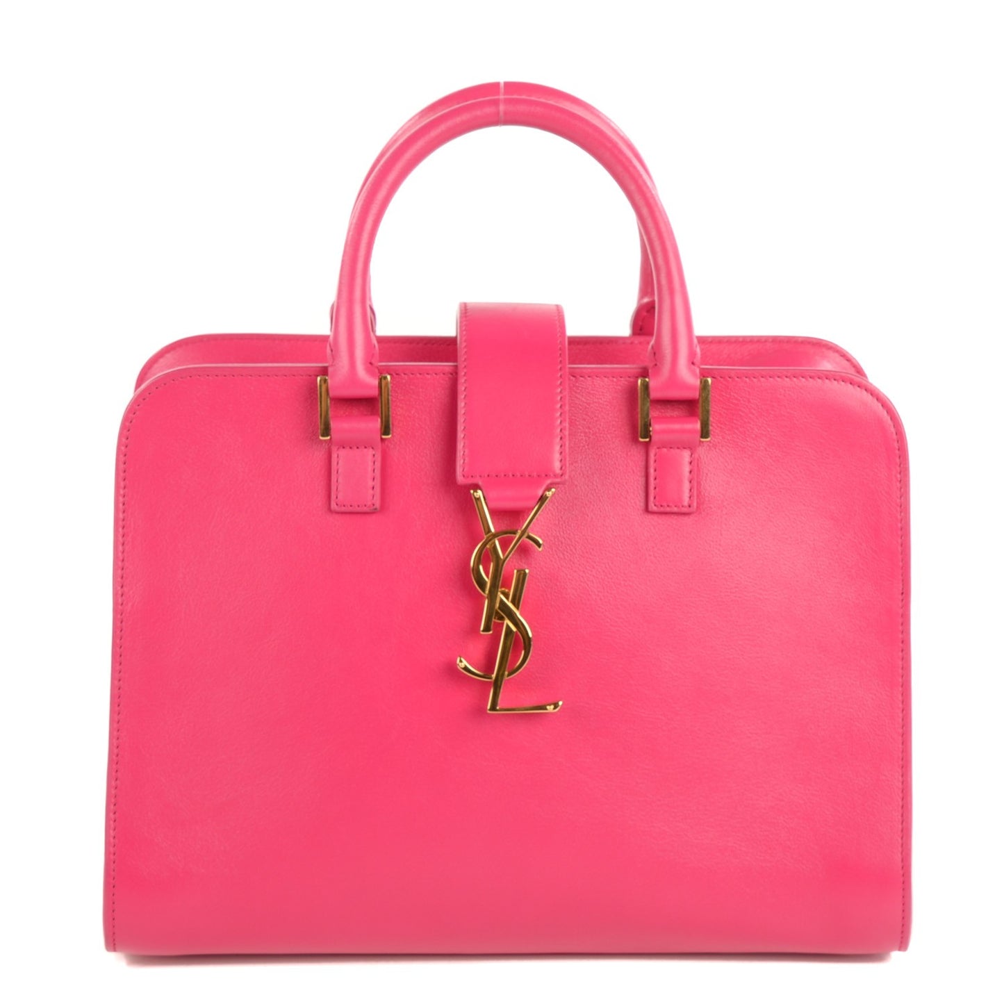 Calfskin Small Monogram Cabas Lipstick Fuchsia
