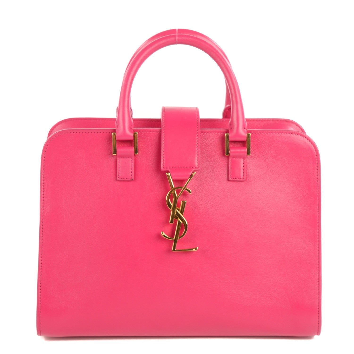 Saint Laurent Calfskin Small Monogram Cabas Lipstick Fuchsia 1 of 9