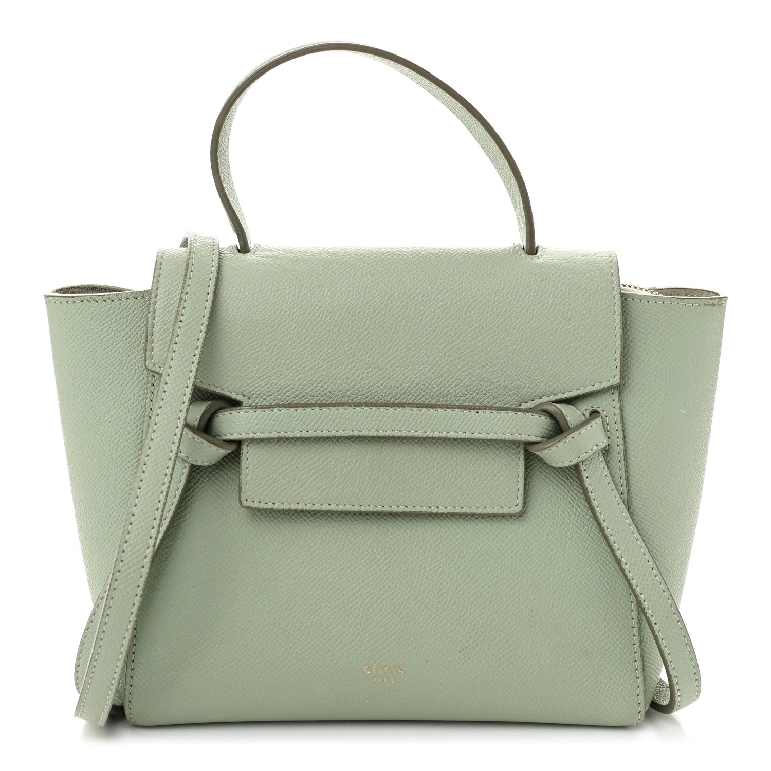 Celine Grained Calfskin Nano Belt Bag Pastel Green 1 of 10