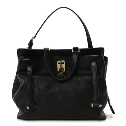 Valentino Garavani Pebbled Calfskin Large JoyLock Satchel Black 1 of 9
