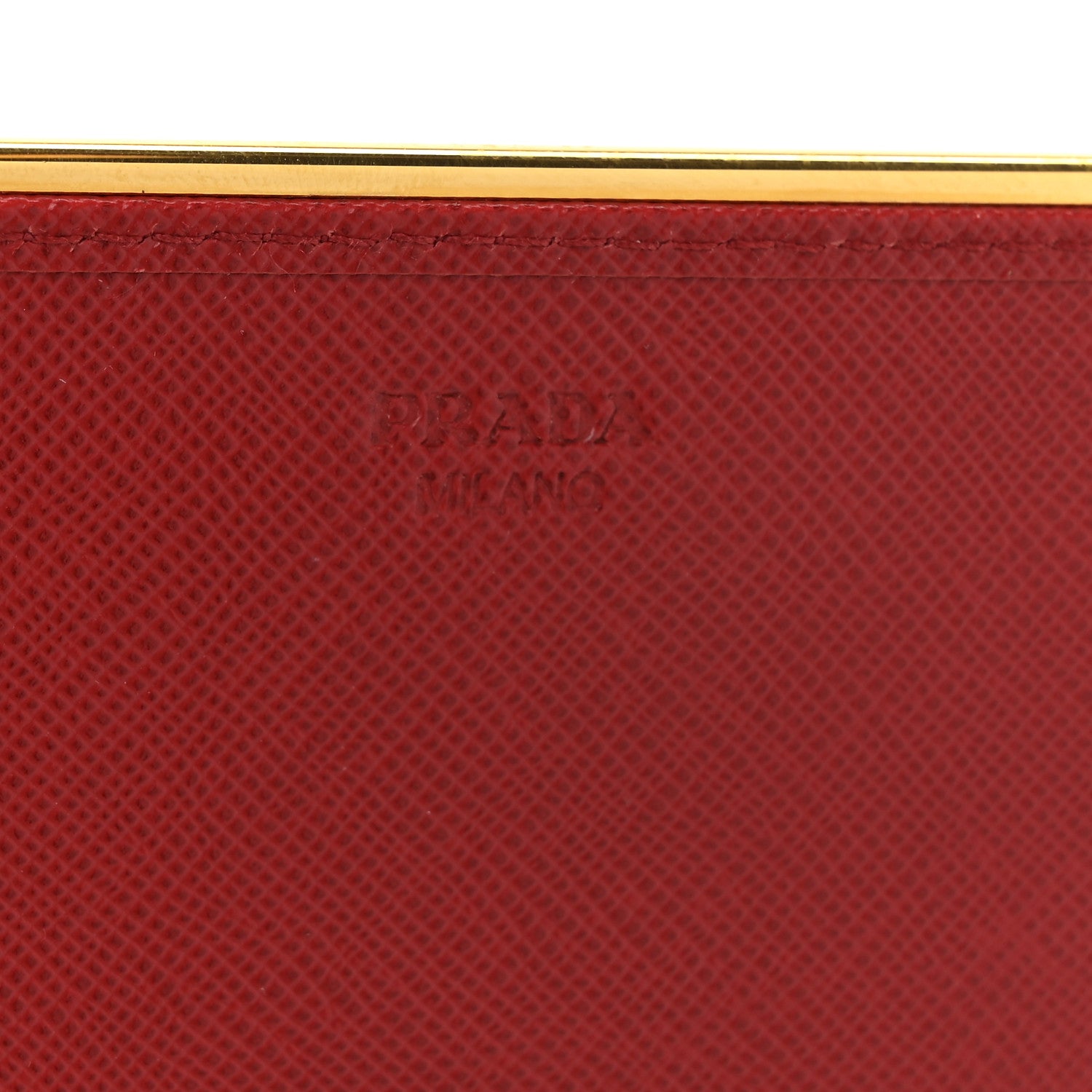 Prada Saffiano Metal Bar Flap Wallet Fuoco 7 of 12