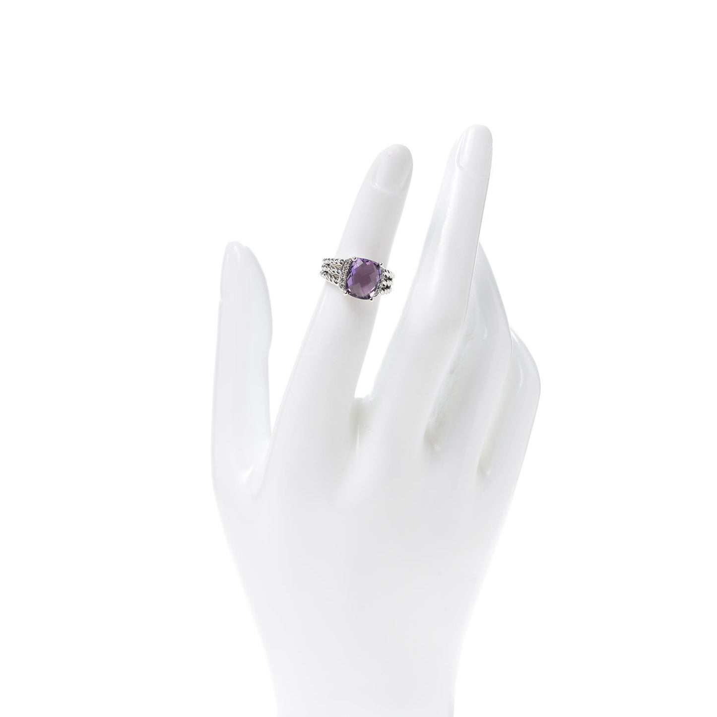 Sterling Silver Diamond Amethyst 10mm Petite Wheaton Ring 47 4