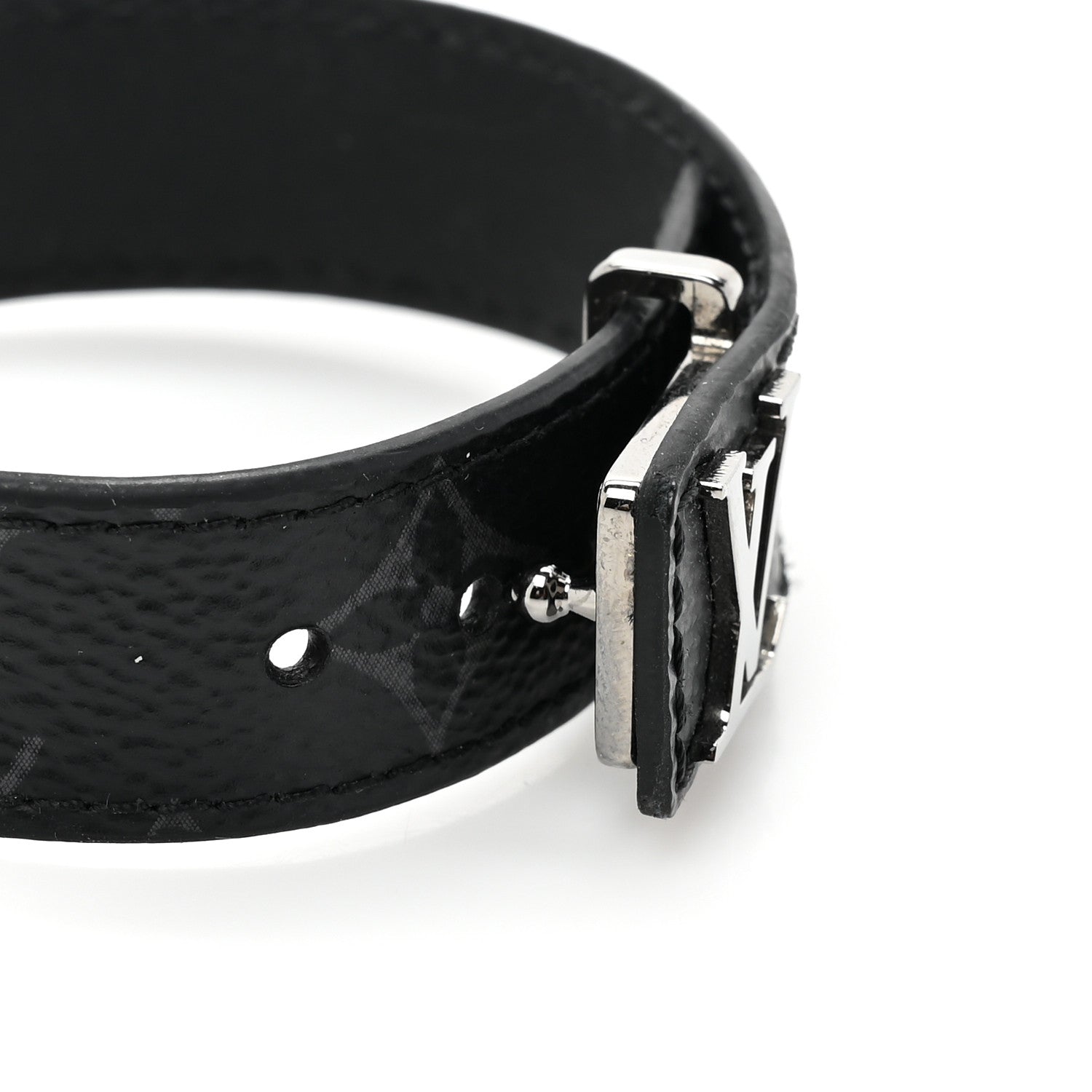 Louis Vuitton Monogram Eclipse LV Slim Bracelet 19 3 of 7
