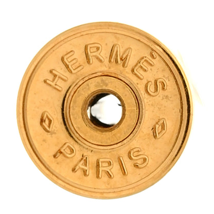 Hermes Gold Lacquered Pop H Earrings Bleu Jean 4 of 5