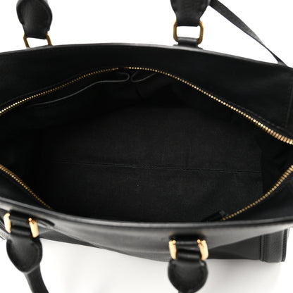 Alexander McQueen Pebbled Calfskin Small Skull Padlock Zip Around Tote Black 5 of 10